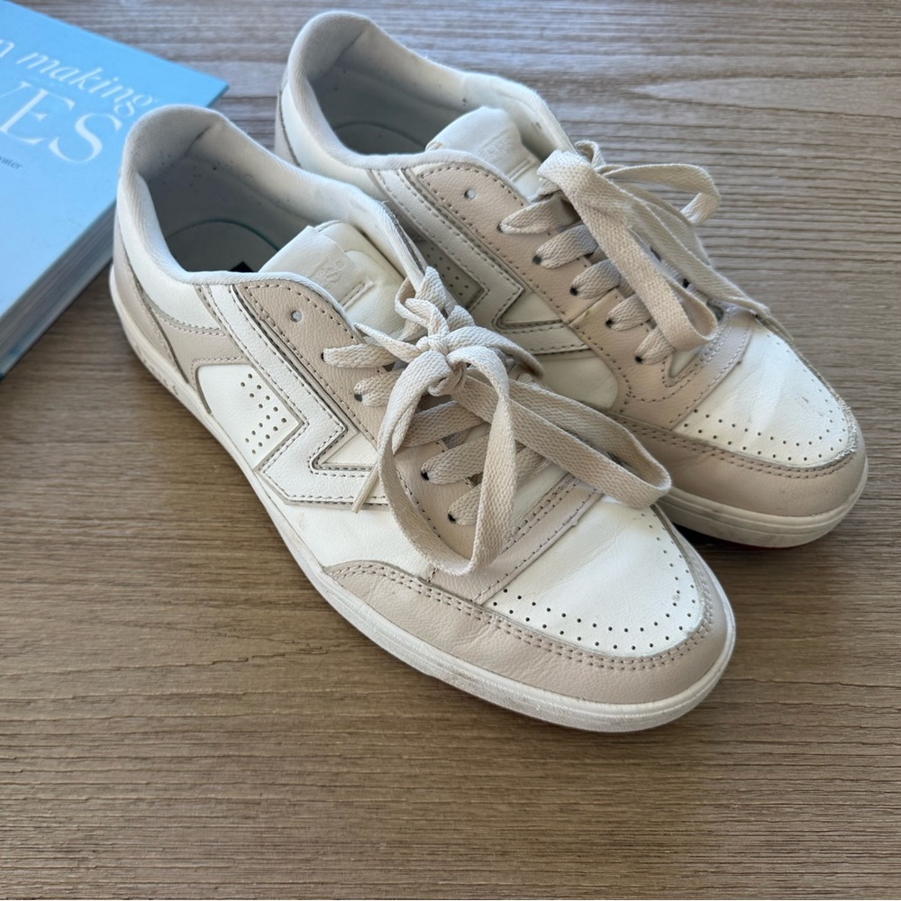 Vans Low Pro Casual Leather Sneakers in Cream and White